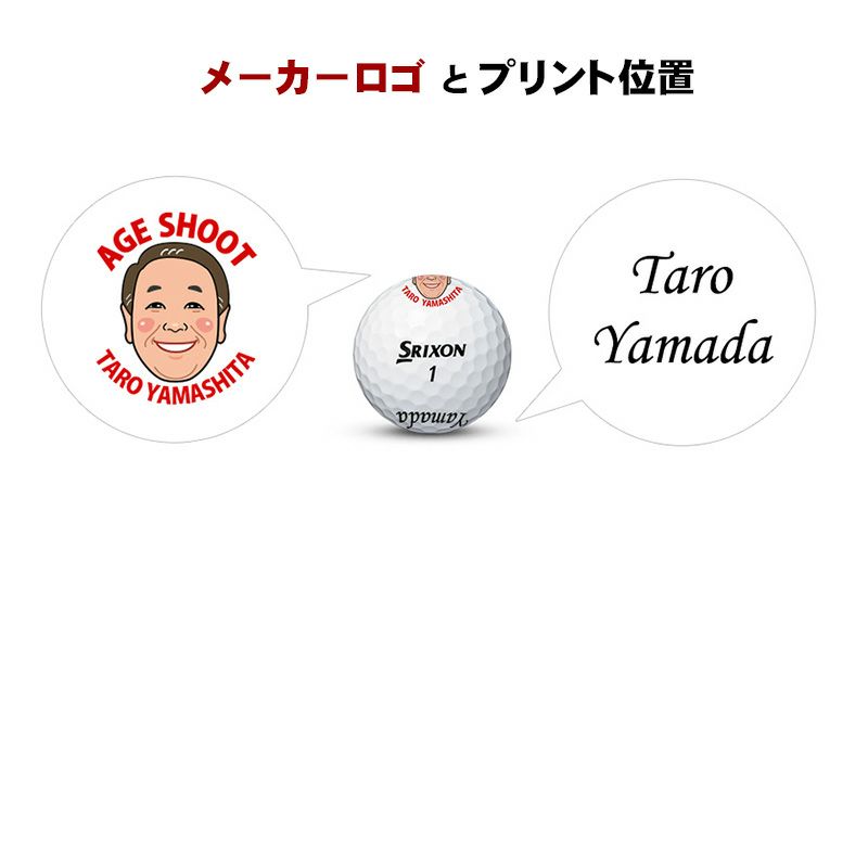 エイジシュート記念 名入れ 似顔絵 ゴルフボール