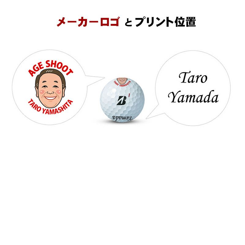 エイジシュート記念 名入れ 似顔絵 ゴルフボール
