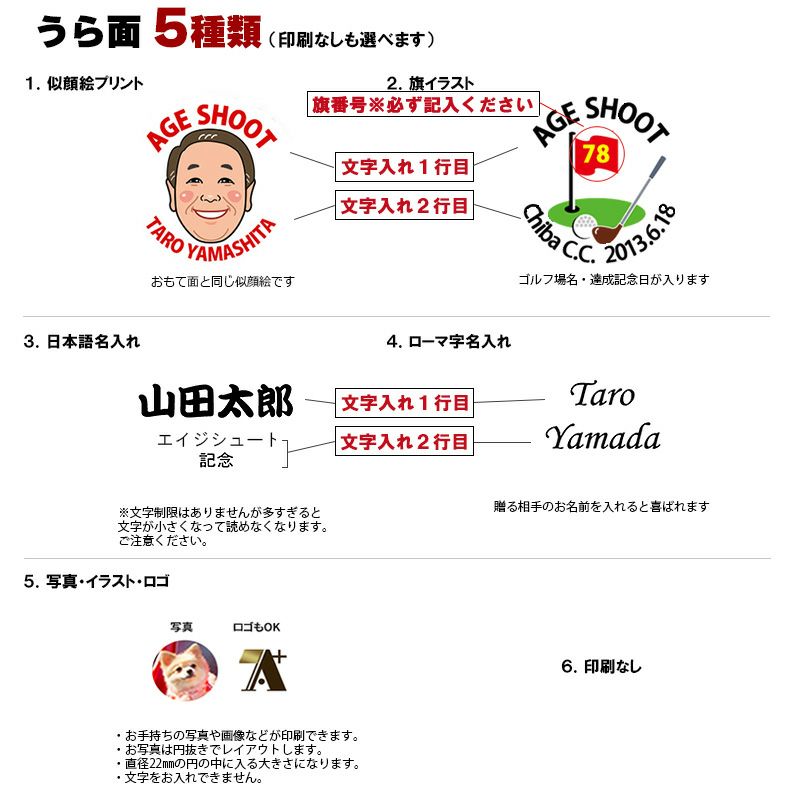 似顔絵ゴルフボール クリップマーカー